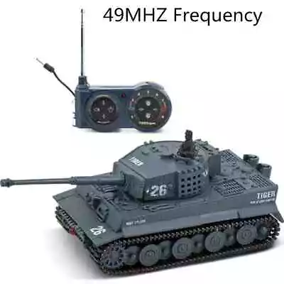 RC Micro TANK Mini RC KING TIGER TANK  W/ Engine Sounds GRAY 49mhz • $17.99