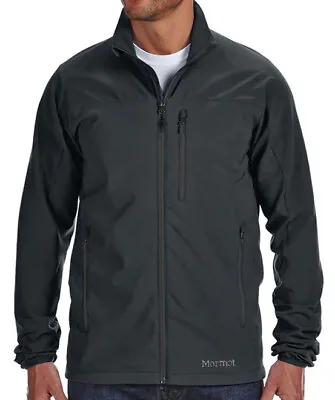 Marmot Tempo Jacket Men's Sz L Full Zip Black M3 Soft Shell Water Repellent Logo • $29