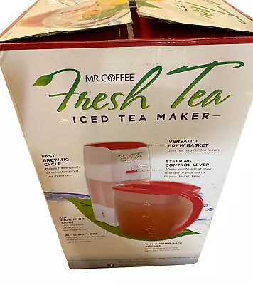 Mr. Coffee Fresh Tea Ice Tea Maker 3 Qt Fast Brewing Model TM75RS Red White OB • $49.95