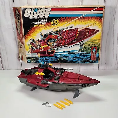 Vintage GI Joe ARAH Cobra Hydrofoil Moray With Lamprey  Hasbro 1985 W/ Box READ* • $275