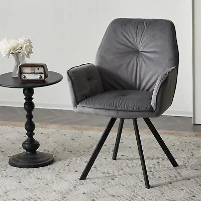 360° Swivel Accent Chair Velvet Upholstered Armchair Dining Chairs Desk Chair NS • £69.99
