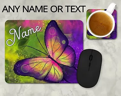 $12.55 • Buy Butterfly Mouse Pad Mat - With Or Without Coaster - Personalised