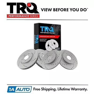 TRQ Performance Drilled & Slotted Front Rear Brake Rotor Set For Chrysler VW Van • $224.95