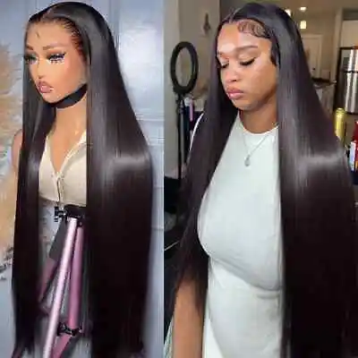 Straight 13x6HD Lace Front Human Hair Wig Ready To Wear 5x5 Closure Glueless Wig • $217.16