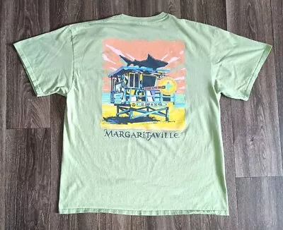 Margaritaville T-Shirt Mens Size XL Lifeguard Station Green Double Sided Graphic • $11.20