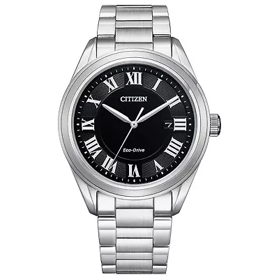 Citizen Eco-Drive Mens Roman Numerals Calendar Silver Watch 40MM AW1690-51E • $102.99