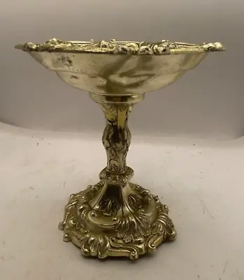 VINTAGE Ornate Pedestal Candy Dish ~ Silver Tone ~  6   Made In JAPAN • $26.50