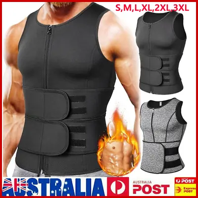 $18.57 • Buy Men Sweat Tank Top Sauna Suit Neoprene Vest Waist Trainer Body Shaper Gym Shirt