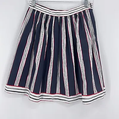 BOUTIQUE MOSCHINO Striped Knee-Length Skirt Sz 28”Waist Navy Red White • $44.96