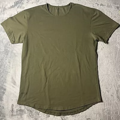 Bylt Shirt Mens Large Green Drop Cut Scalloped Curve Hem Short Sleeve • $18.88