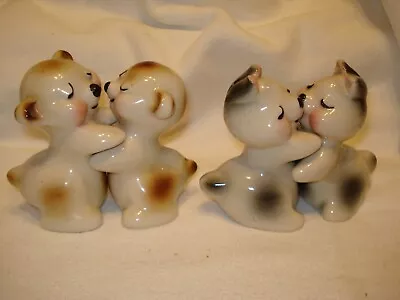 RARE 1958 Salt And Pepper Shakers Bear And Bunny Huggers Bendel Van Tellingen • $30