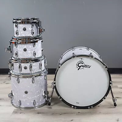 Gretsch USA Brooklyn Series 5-Piece Drum Kit W/ Snare White Marine • $2699