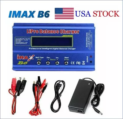 $33.95 • Buy 80W IMAX B6 Lipo LiFe NiMh NiCD RC Balance Battery Discharger Charger For Drones