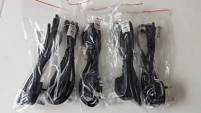 £10 • Buy 5x 1meter UK 3 Pin Mains Clover Leaf C5 Cloverleaf Power Lead Cord Cable Laptop