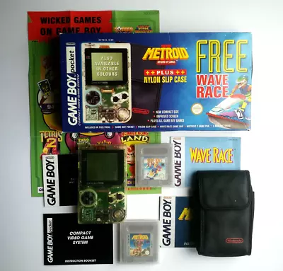 Game Boy Pocket Bundle Metroid 2 Edition + Wave Race - Rare + Vintage Edition UK • £209.99