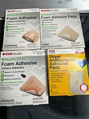 4-pack (16 Adhesive Dressings) CVS Mepilex Border Lite 4 In X 4  Sterile Wound • $23.99