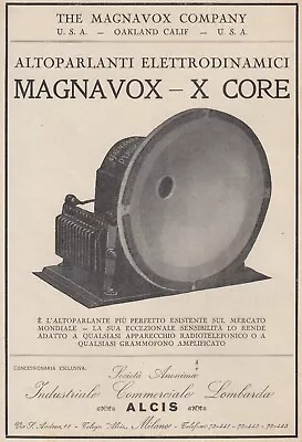 Y1690 Speakers Elettrodinamici Magnavox-X Core Advertising 1929 Vintage To • $10.80