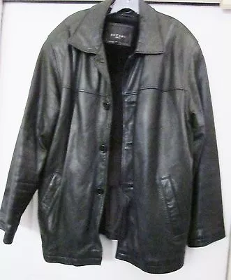 EXTASY Men's Glove Soft Leather Jacket Coat W Zip Out Lining Italy Black Size L • $89
