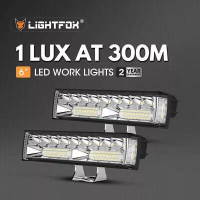 Lightfox Pair 6inch Osram LED Light Pods Combo Beam Light Bar Offroad 4x4 • $32.95