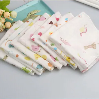 10 X Baby Gauze Muslin Square Newborn 100% Cotton Bath Wash Soft Handkerchief P • £3.99