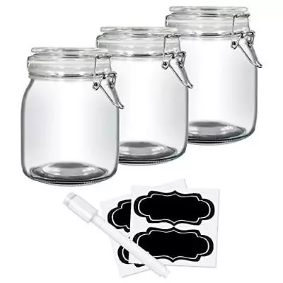 32oz Food Storage Canister Glass Jars With Clamp Airtight Lids And Silicone G... • $32.88