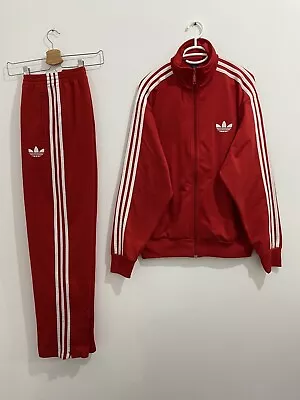 Vintage Adidas Originals ADI-Firebird Tracksuit Red White Size L • $165