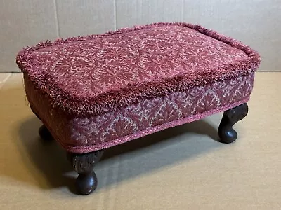 Vintage Small Sherborne Foot Stool/Seat-Queen Anne Style Legs-Fabric Cover Vgc • £35