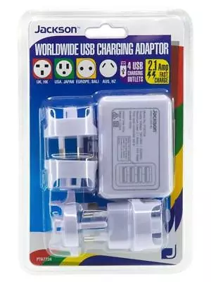 $39.95 • Buy Worldwide Travel 4 USB Charging Adapter Aus Europe USA Japan US UK Adaptor Plug