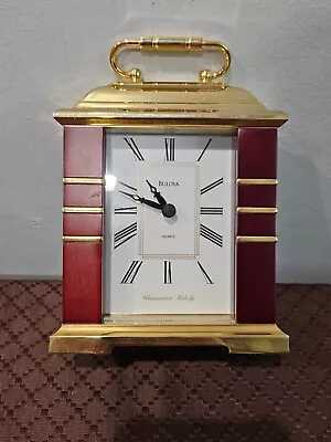 Bulova Westminster Chiming Mantel Clock -Quartz Wood And Brass Clock • $45