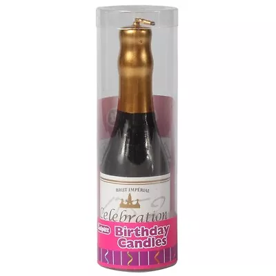 Champagne Bottle CANDLE Cake Topper Birthday Celebration Graduation Retirement ! • £5.99