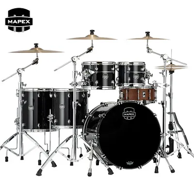 Mapex Saturn Evolution Workhorse 5pcs Drum Shell Pack Piano Black Lacquer • $3069