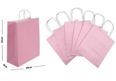 £1.79 • Buy Pastel Pink Paper Gift Bags BB Twisted Handles Carrier / Party Loot Favour Bag
