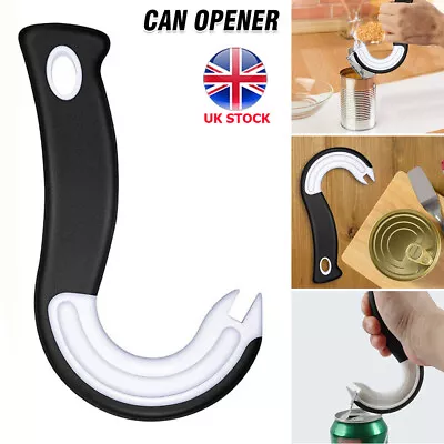 Multifunction Twist Pull Can Opener Grip Ring Grab J Shaped Jar Lid Opener UK • £3.81