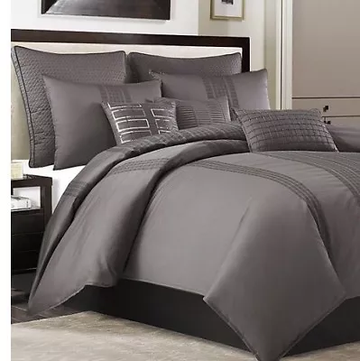 New Manor Hill Ellis Charcoal  Euro Pillow Case 26x 26 Sham  Cotton • $29.99