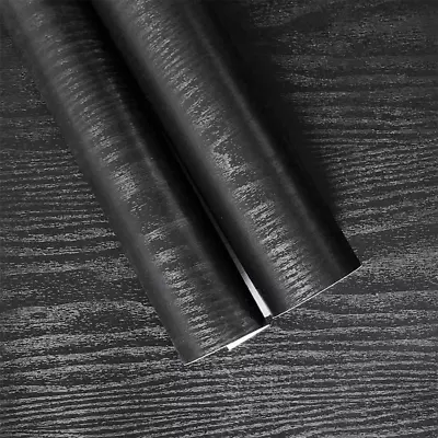 Matte Black Contact Paper Black Wallpaper Peel And Stick For Countertops Removab • $10.91