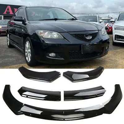 For Mazda 3 6 Front Bumper Lip Spoiler Lower Chin Body Kits Glossy Black • $66.49