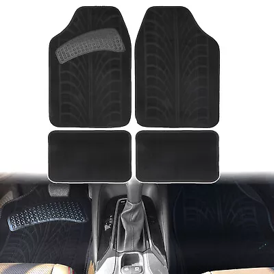 4Pc Car Floor Mats Carpet Rubber Backing All Weather Protection Textile • $26.99