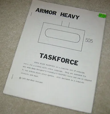 War Game Design  Armor Heavy Taskforce  Modern Micro Armor Cpn. (AH/GDW/SPI) • $5