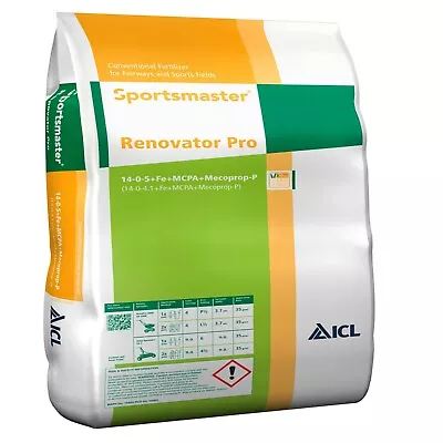 25kg ICL Renovator Pro Weed Feed Moss Killer Lawn Grass Fertiliser Professional • £56.95