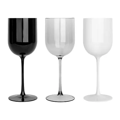 Elegant Multicolored Plastic Wine Glasses Stemmed Goblets 12 Oz. • $19.95