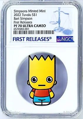 2022 Simpsons Bart First In Minted Mini Series 1oz Silver $1 Coin NGC PF70 FR • $387.99