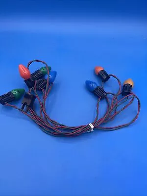 VINTAGE String Of 7 GILBERT CHRISTMAS LIGHTS Bakelite Sockets Red & Green Wire • $21.95