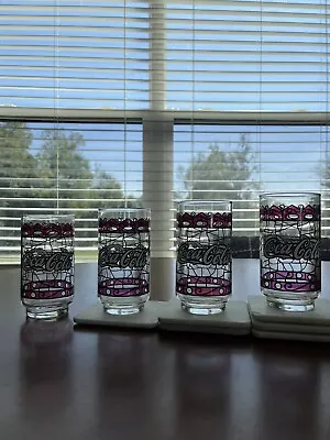 Vintage Coca Cola Libby Stained Glass Design 4 Glasses • $10