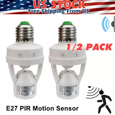 Infrared PIR Motion Sensor Bulb Holder E27 LED Light Lamp Socket Base Adapter US • $7.89