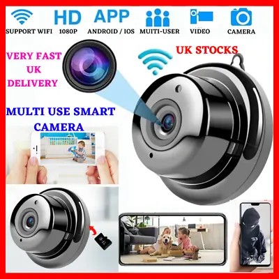 1080P Mini WIFI IP Camera Plug In Indoor CCTV Smart Baby Home Security IR Cam UK • £12.99