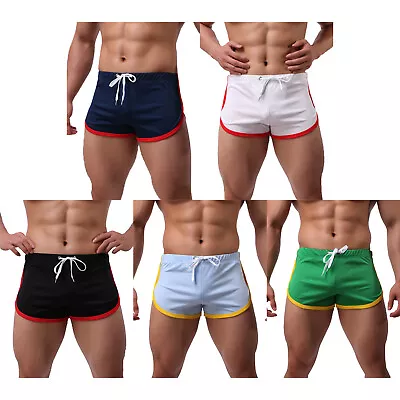 Men's Low Rise Swim Trunks Quick Dry Gym Sport Shorts Drawstring Boxer Shorts • $10.17