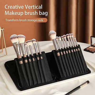 Makeup Brush Bag 15 Slots Foldable Cosmetic Brush Holder Organizer Pouch Xy • $12.34