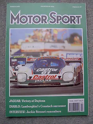 Motor Sport (March 1990) Jaguar Win Daytona Saab Cdi AC Ace Monte Carlo Rally • $7.45