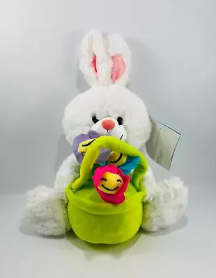 Gemmy Easter Bunny Rabbit W/ Flowers Plush Animated Musical Lights Sings 15” • $29.75