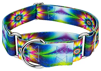 Country Brook Petz® 2 Inch Tie Dye Flowers Martingale Dog Collar • $15.97